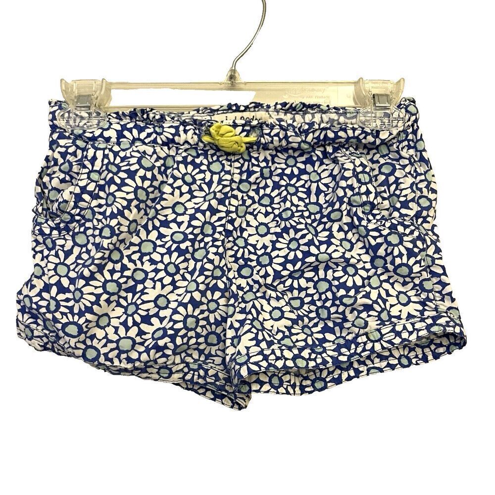 Mini Boden Blue Floral Girls Shorts 9Y Cotton Pull-On Mini Cottagecore